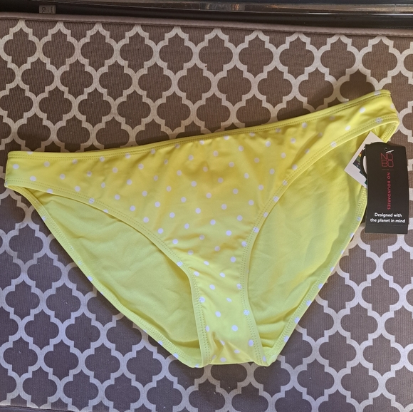 No Boundaries Other - NEW No Boundaries Yellow, white Polka Dot Bikini Bottoms, size XL 15-17.